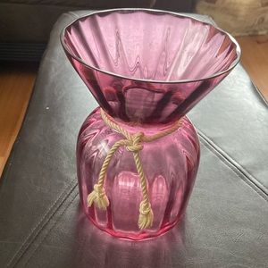 Cranberry glass vase